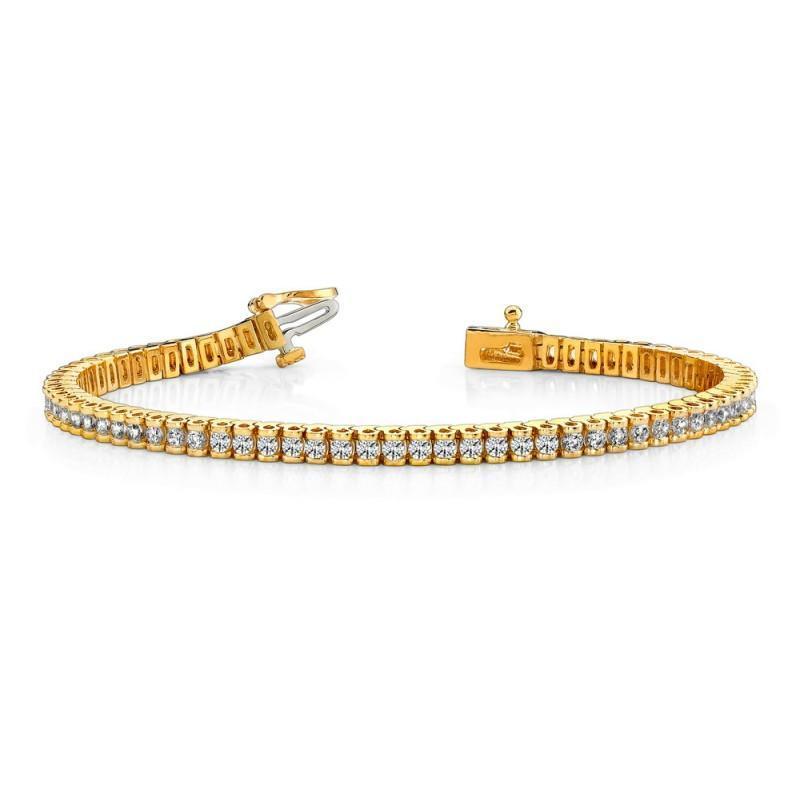 White Gold 14K Natural Diamonds Bracelet 3.50 Carats