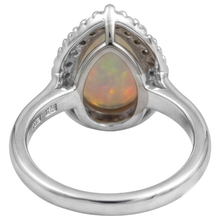 White Gold 14K Opal And Natural Earth Mined Diamonds 11.25 Carats Engagement Ring New