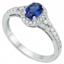 White Gold 14K Oval Cut Ceylon Blue Sapphire 3 Carats Natural Earth Mined DIAMOND ( NOT LAB GROWN ) Ring