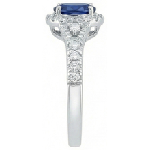 White Gold 14K Oval Cut Ceylon Blue Sapphire 3 Carats Natural Earth Mined DIAMOND ( NOT LAB GROWN ) Ring