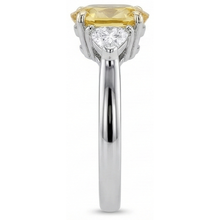 White Gold 14K Oval Yellow Sapphire And Trillion Natural Earth Mined Diamonds 4 Ct Ring