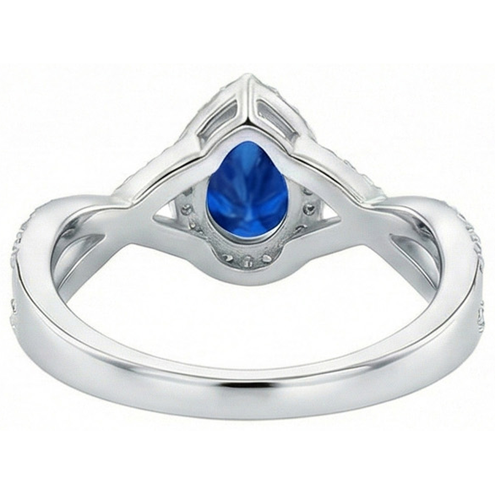 natural round sapphire 4.90ct ring profile view