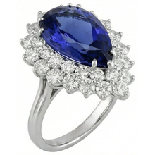 White Gold 14K Pear Tanzanite With Round Natural Earth Mined Diamonds 3.75 Ct Ring New