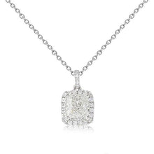 White Gold 14K Pendant Necklace With Chain 1.85 Carats Real Diamonds
