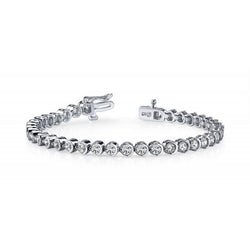 White Gold 14K Prong Genuine Diamonds Basic Tennis Bracelet 5.70 Carats