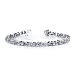 White Gold 14K Prong Natural Diamonds Basic Tennis Bracelet 6.90 Carats