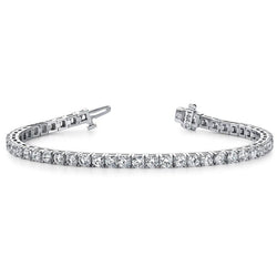 White Gold 14K Real Diamonds Basic Tennis Bracelet 8 Carats