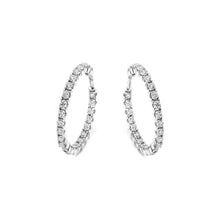 White Gold 14K Round Cut 4.50 Carats Natural Diamonds Hoop Earrings New