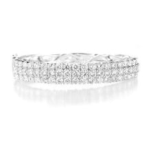 White Gold 14K Round Cut 6.00 Carats Real Diamonds Lady Bangle