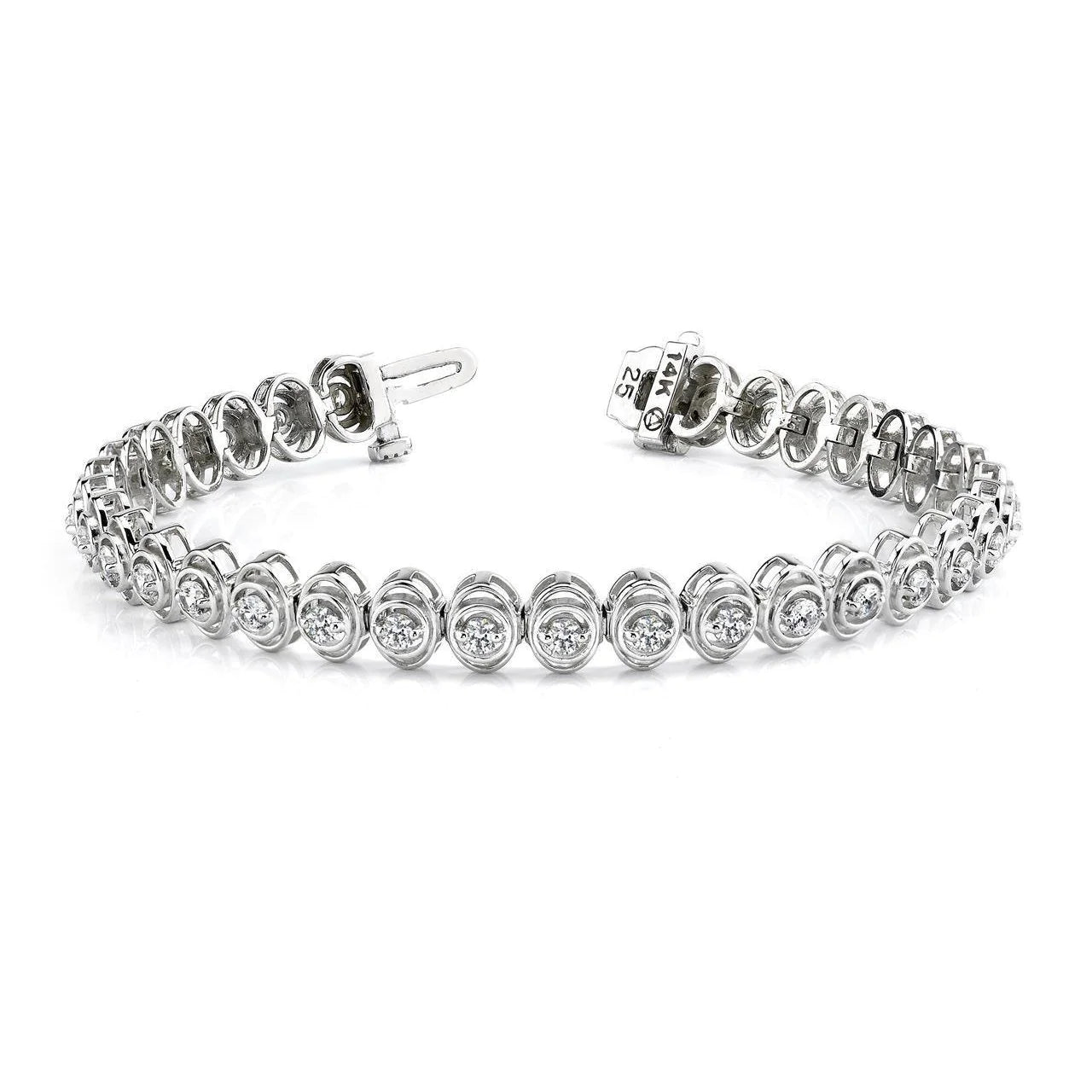 White Gold 14K Round Cut Natural Diamond Women Tennis Bracelet 4 Carats