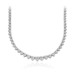 White Gold 14K Round Cut Sparkling 20 Ct Natural Earth Mined Diamond Women Necklace