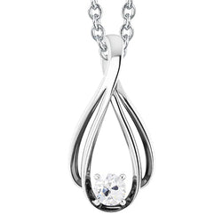 White Gold 14K Round Old Cut Real Diamond Pendant Necklace 1 Carat