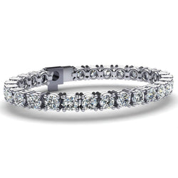 White Gold 14K Round Prong 4 Carats Setting Real Diamond Tennis Bracelet