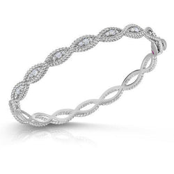 White Gold 14K Round Real Diamond Bangle 2.80 Carats