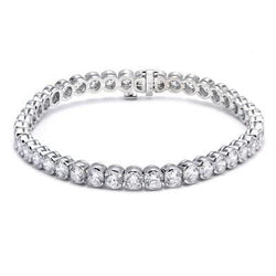 White Gold 14K Round Real Natural Earth Mined Diamond Tennis Bracelet 10.10 Ct Jewellery