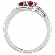 White Gold 14K Round Ruby Bypass Setting Ring 1.60 Carats