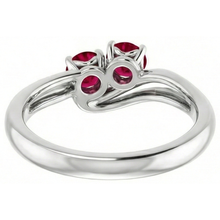 White Gold 14K Round Ruby Bypass Setting Ring 1.60 Carats