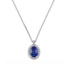 White Gold 14K Sapphire And IGI CERTIFIED Diamonds 3.70 Carats Pendant