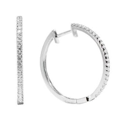 White Gold 14K Sparkling 2.50 Carats Natural Diamonds Lady Hoop Earrings New