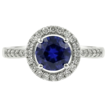 natural round sapphire 2.5ct ring side angle