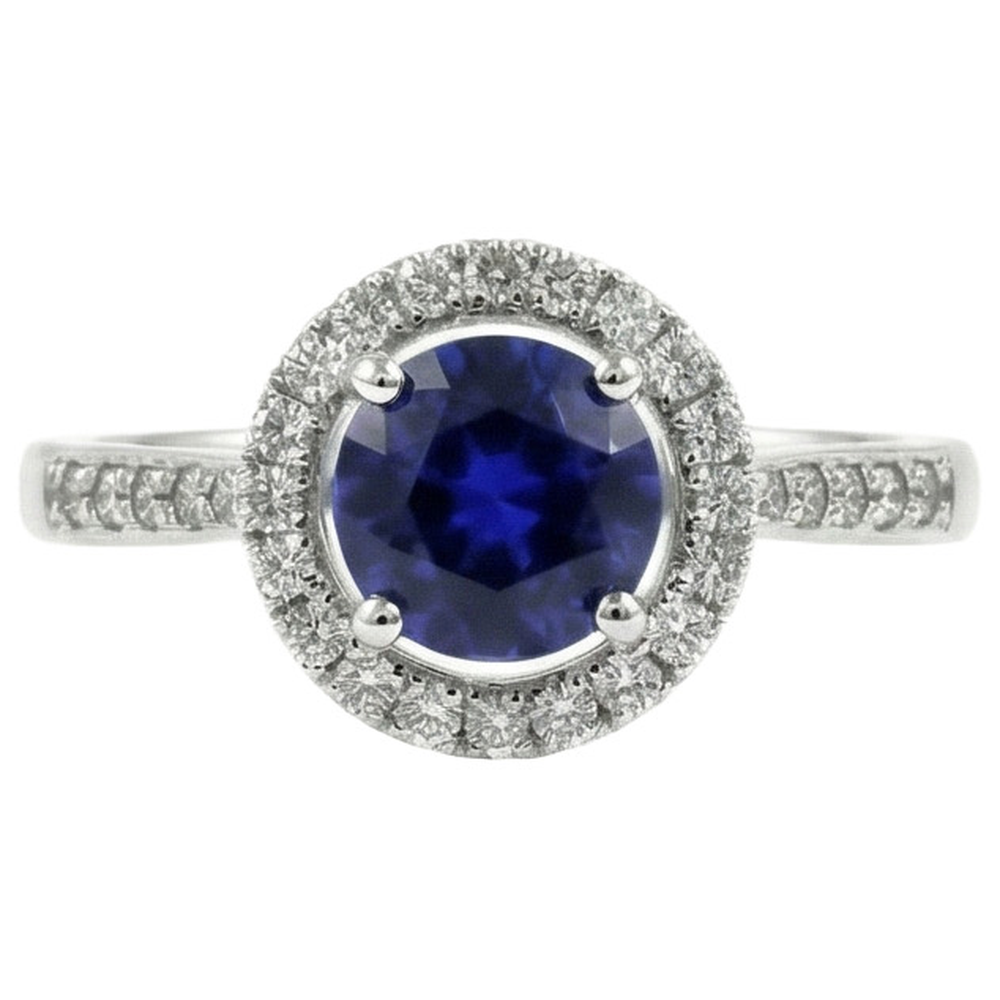 natural round sapphire 2.5ct ring side angle
