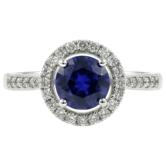 natural round sapphire 2.5ct ring side angle