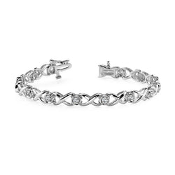 White Gold 14K Stargazer Designer 3.50 Carats Round Real Diamonds Bracelet