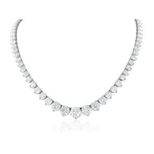 White Gold 14K Women Necklace Small Round Cut 25.00 Carats Natural Diamonds