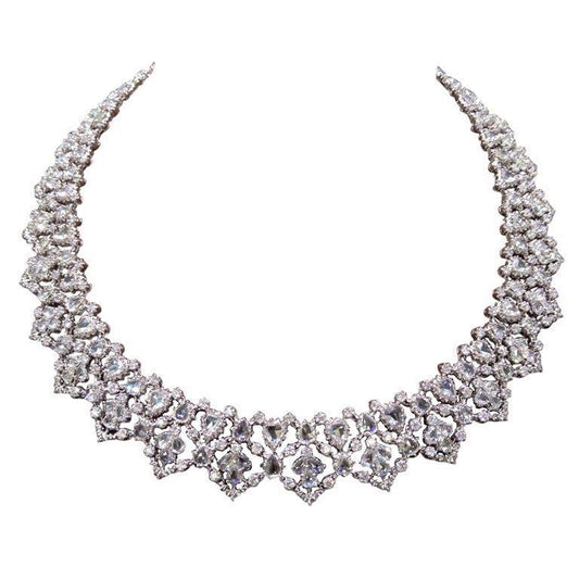 White Gold 14K Women Necklace Sparkling F Vvs1 37 Ct Natural Diamonds