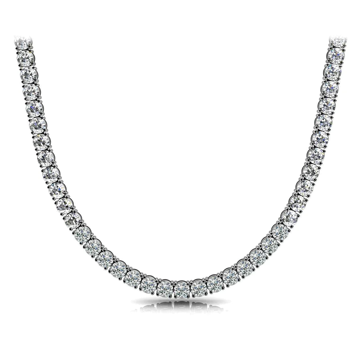 White Gold 20 Carat Real Diamond Necklace