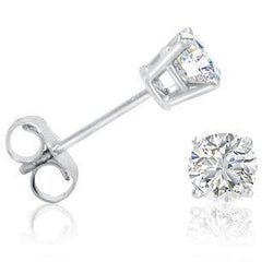 White Gold 2.20 Ct Genuine Diamonds Studs Earrings