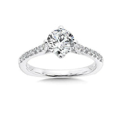 White Gold 2.75 Carats Round Cut Mined Diamonds Anniversary Ring