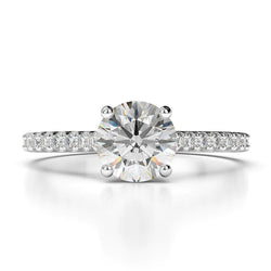 White Gold 2.90 Carats Mined Diamond Engagement Ring