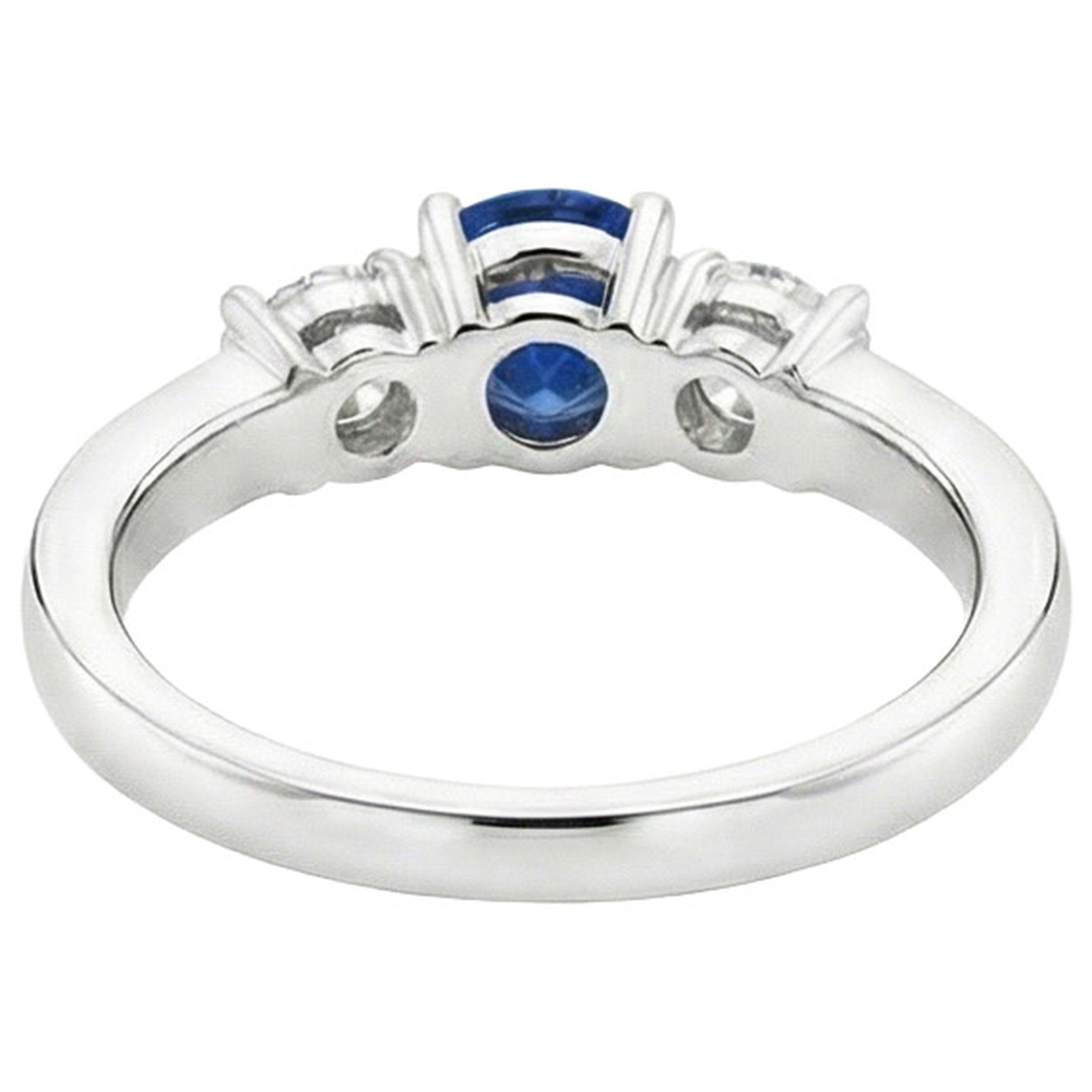 White Gold 3.40 Ct Round Sri Lanka Sapphire Natural Earth Mined DIAMOND ( NOT LAB GROWN ) Engagement Ring