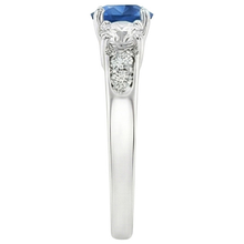 White Gold 3.40 Ct Round Sri Lanka Sapphire Natural Earth Mined DIAMOND ( NOT LAB GROWN ) Engagement Ring