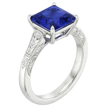 natural round sapphire 5.25ct ring top view