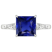 natural round sapphire 5.25ct ring profile view