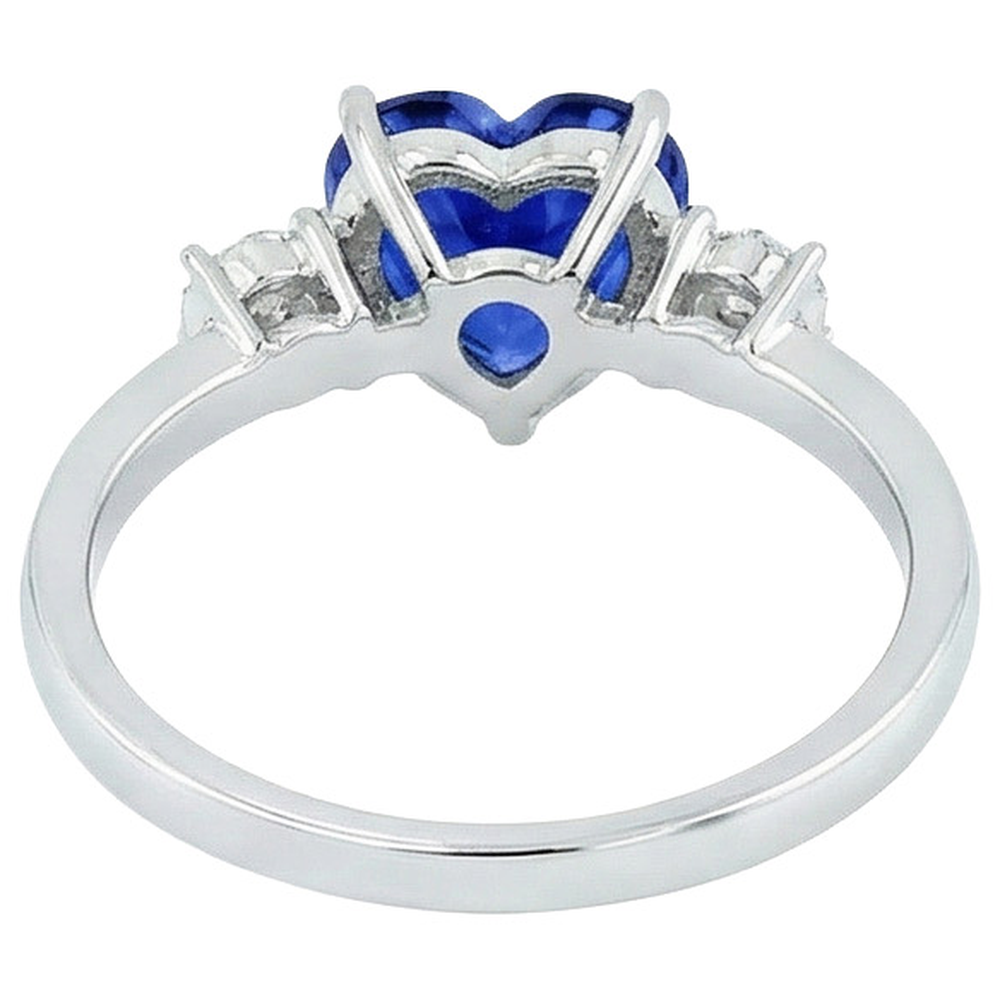 natural round sapphire 11ct ring profile view