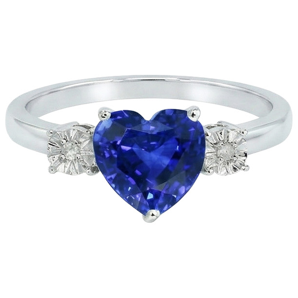 natural round sapphire 11ct ring side angle