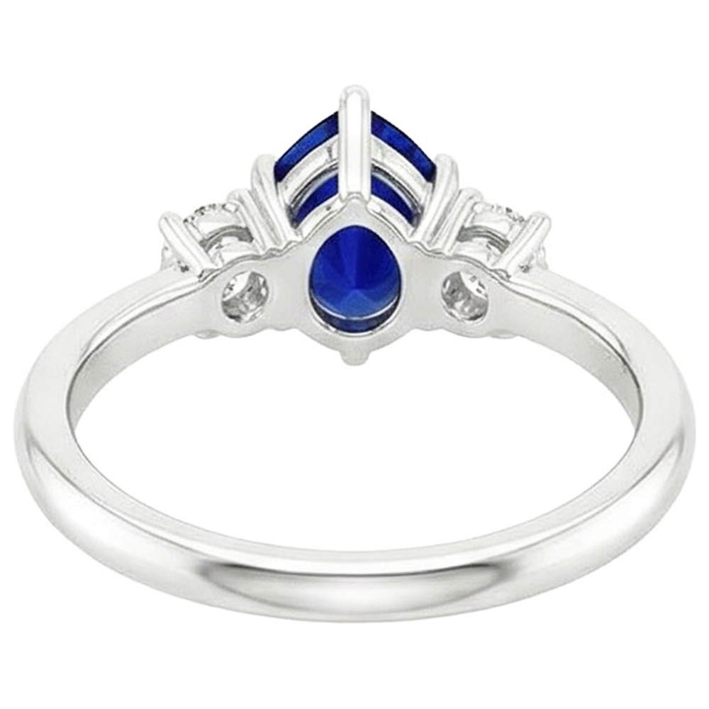 natural round sapphire 3.50ct ring side angle