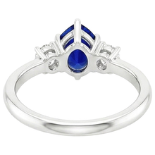 natural round sapphire 3.50ct ring side angle