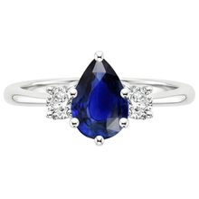 natural round sapphire 3.50ct ring profile view
