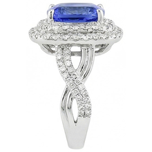 natural round sapphire 4.50ct ring top view