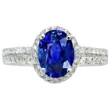 White Gold 4.81 Carat Ceylon Sapphire Natural Earth Mined DIAMOND ( NOT LAB GROWN )s Double Shank Ring