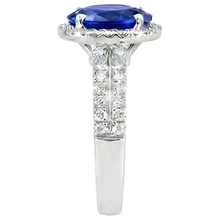 White Gold 4.81 Carat Ceylon Sapphire Natural Earth Mined DIAMOND ( NOT LAB GROWN )s Double Shank Ring