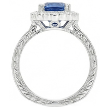 natural round sapphire 4ct ring profile view