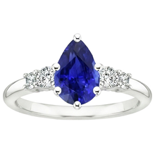 natural round sapphire 3.25ct ring profile view