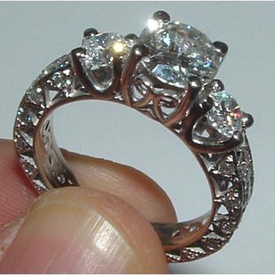 White Gold 5K Natural Diamond Ring