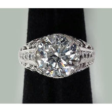 White Gold 7 Carat Round Real Diamond Ring