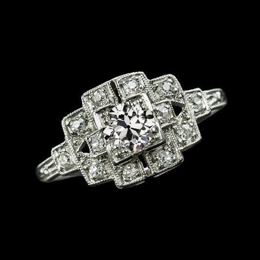 White Gold Anniversary Ring Natural Round Old Mine Cut Diamonds 2.50 Carats
